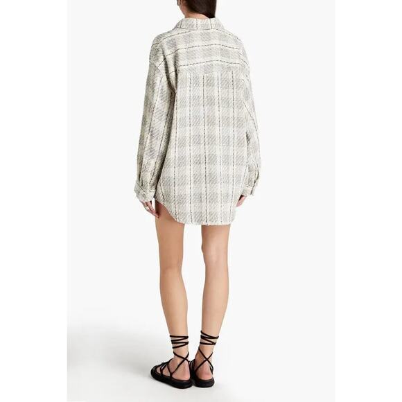 Iro Paris Cotton Blend Tweed Vicenta Long Sleeve Oversized Jacket Beige Size 34 - Picture 2 of 7